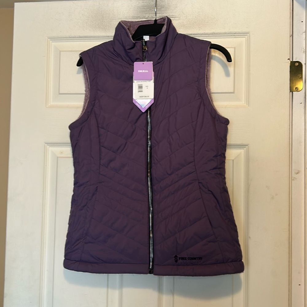Free Country Reversible Vest Size Small Purple